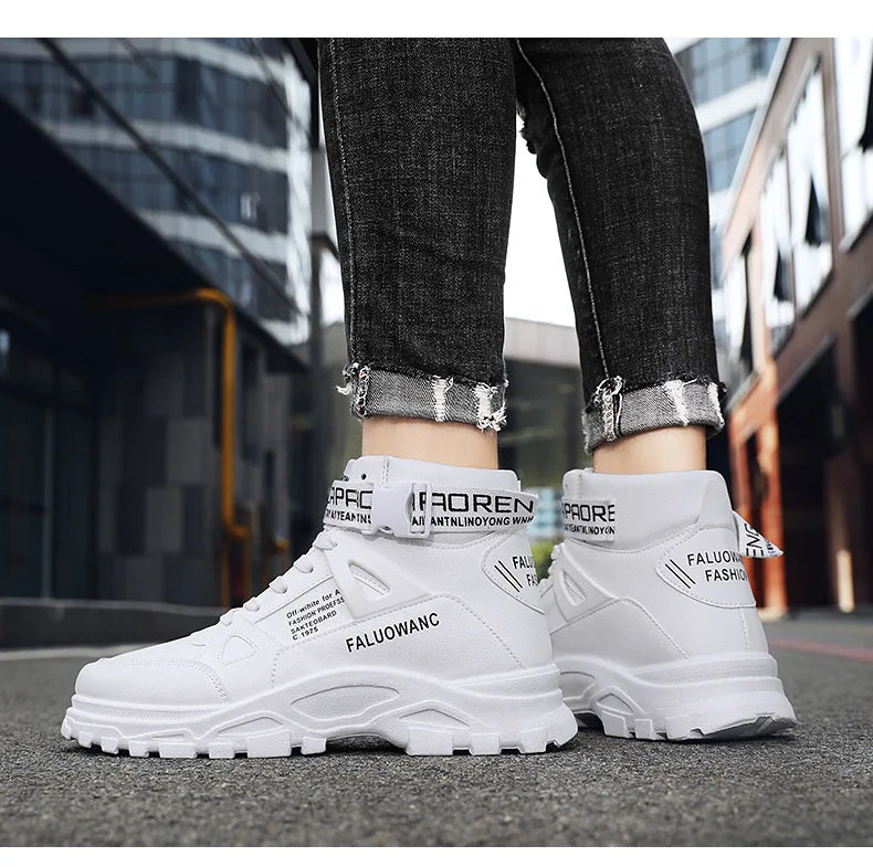 Versatile High-Top Chunky Boots for Men | Street & Casual Wear