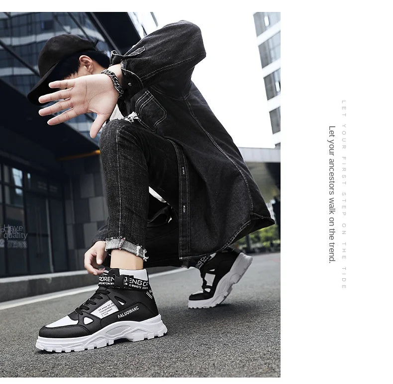 Versatile High-Top Chunky Boots for Men | Street & Casual Wear