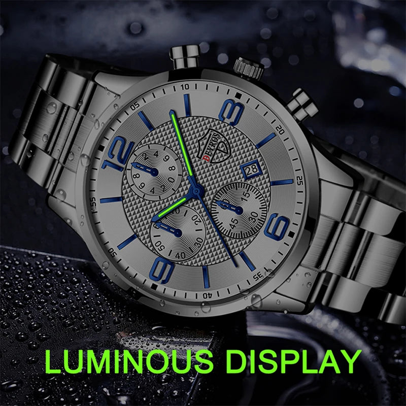 Luxury Stainless Steel Quartz Watch – Men’s Business Style