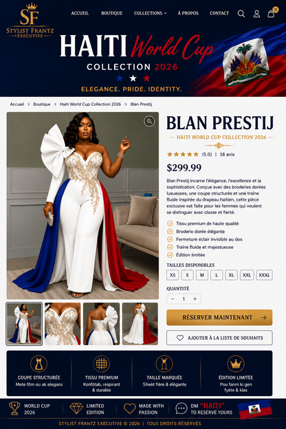 Prestige Couture Jumpsuit – Haiti World Cup Collection 2026