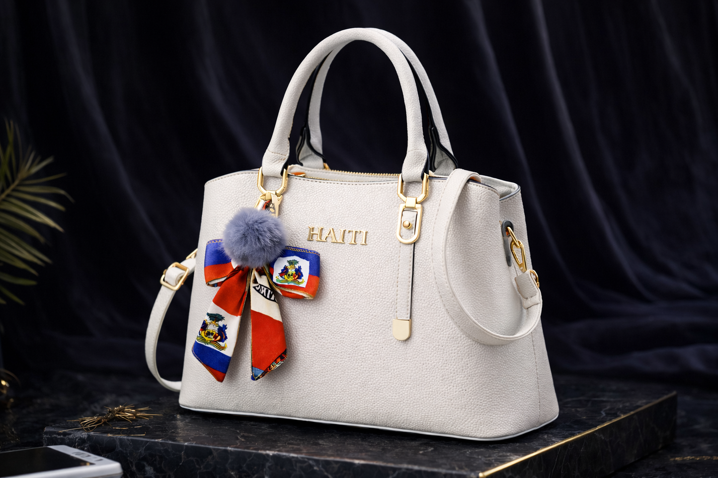 Haitian Pride Luxury Handbag – Limited Edition (Blue · White · Red)