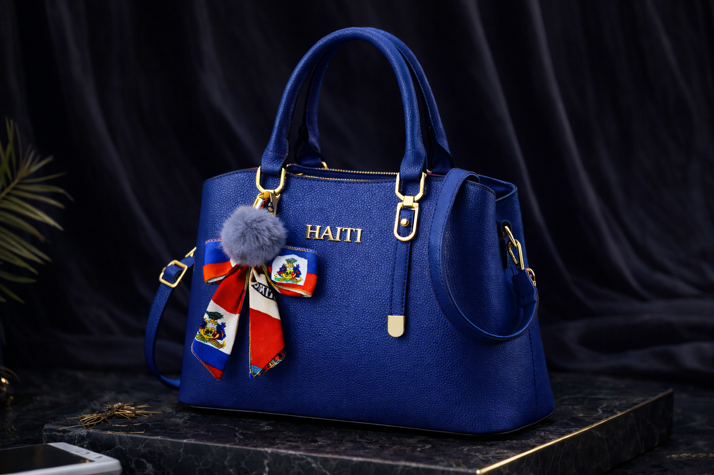 Haitian Pride Luxury Handbag – Limited Edition (Blue · White · Red)
