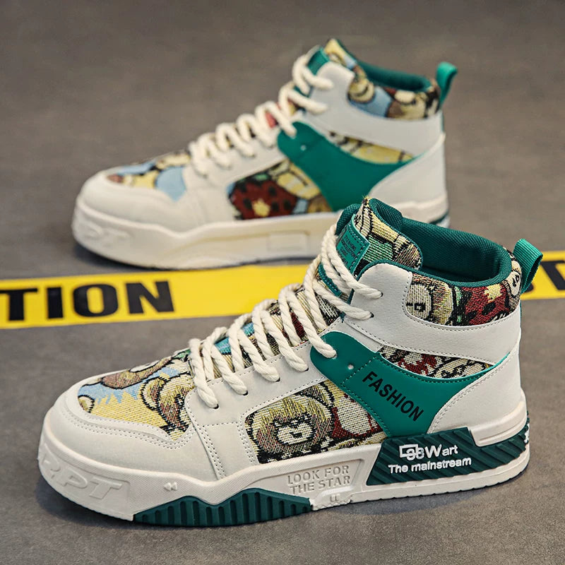 Luxury High-Top Men’s Sneakers – Hidden Heel | Fall & Winter Streetwear