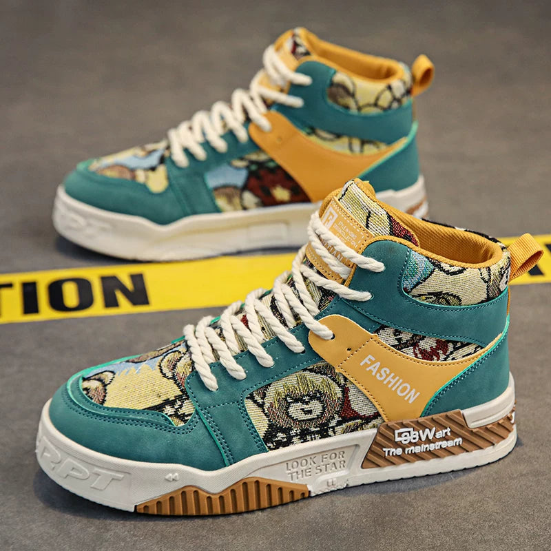 Luxury High-Top Men’s Sneakers – Hidden Heel | Fall & Winter Streetwear