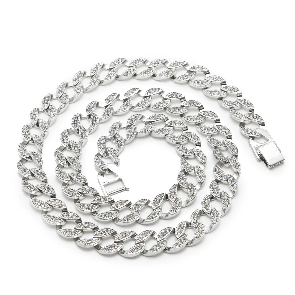 Luxury Cuban Chain Necklace – Diamond-Inspired Iced Design