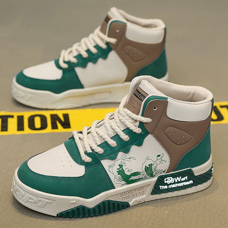 Luxury High-Top Men’s Sneakers – Hidden Heel | Fall & Winter Streetwear