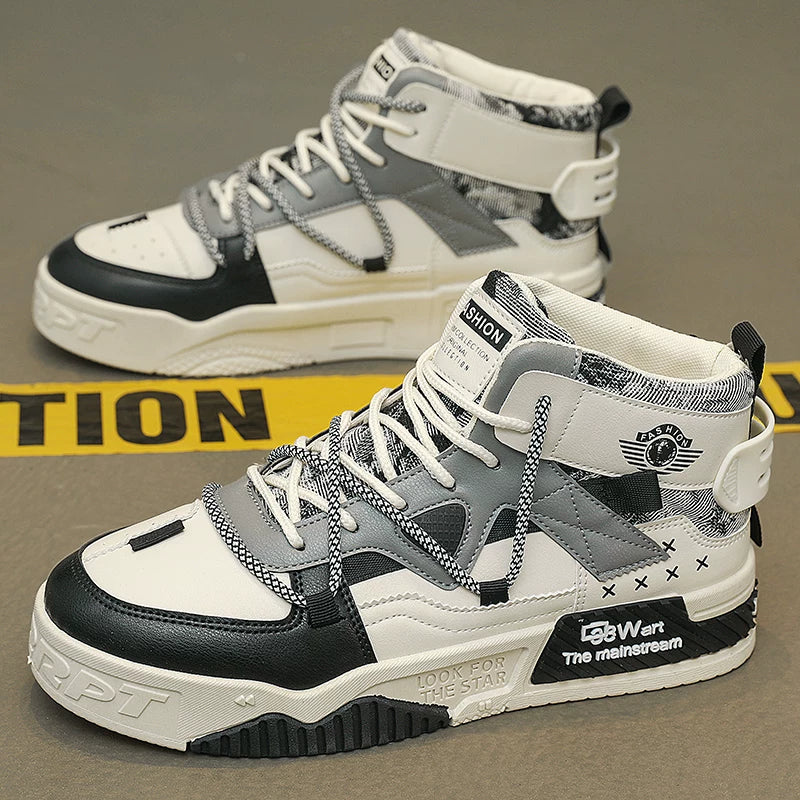 Luxury High-Top Men’s Sneakers – Hidden Heel | Fall & Winter Streetwear