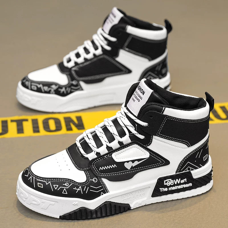 Luxury High-Top Men’s Sneakers – Hidden Heel | Fall & Winter Streetwear