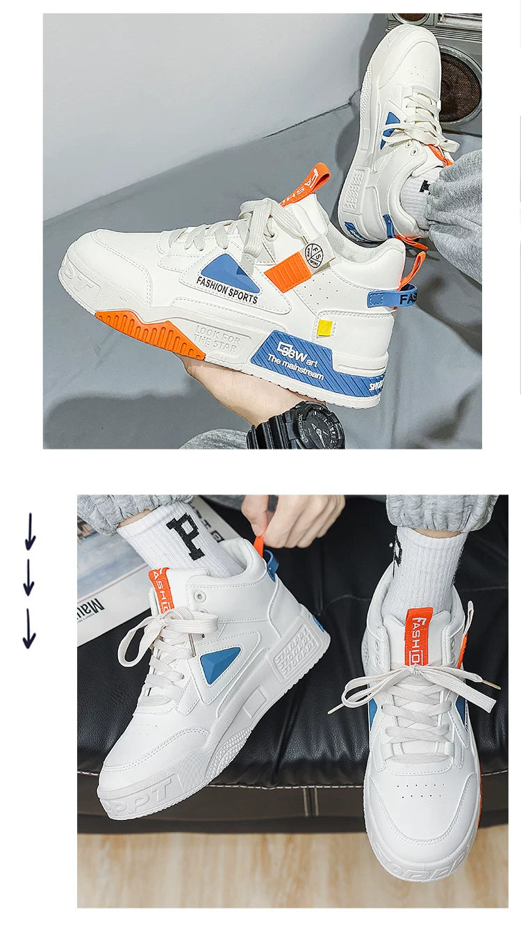 Luxury High-Top Men’s Sneakers – Hidden Heel | Fall & Winter Streetwear