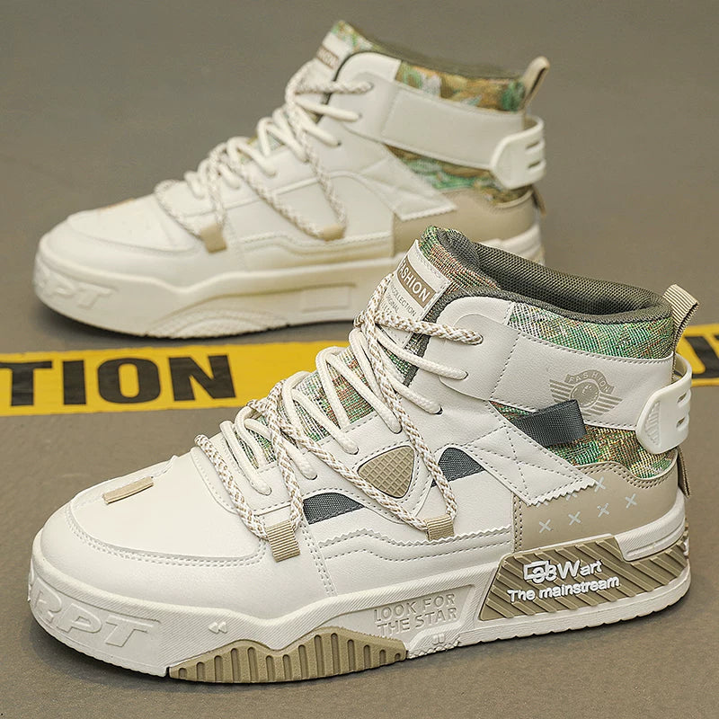 Luxury High-Top Men’s Sneakers – Hidden Heel | Fall & Winter Streetwear