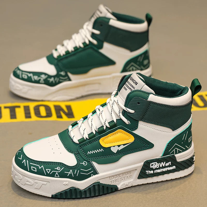 Luxury High-Top Men’s Sneakers – Hidden Heel | Fall & Winter Streetwear