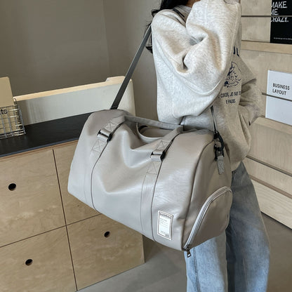 Men's Satchel Travel Bag, High-End Large-Capacity Sports And Fitness Bag, Women's Leather Travel Outfit, Luggage Bag For Men