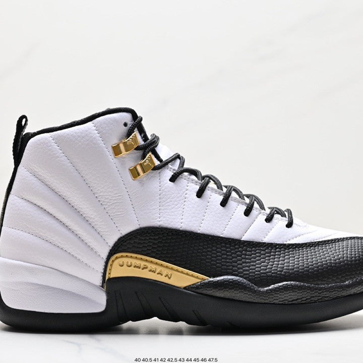 Putian Jordan Aj12 Generation High-Top Real Carbon Air Cushion Basketball Shoes World Cup Easter Wear-Resistant Elastic Men's Shoes New Style