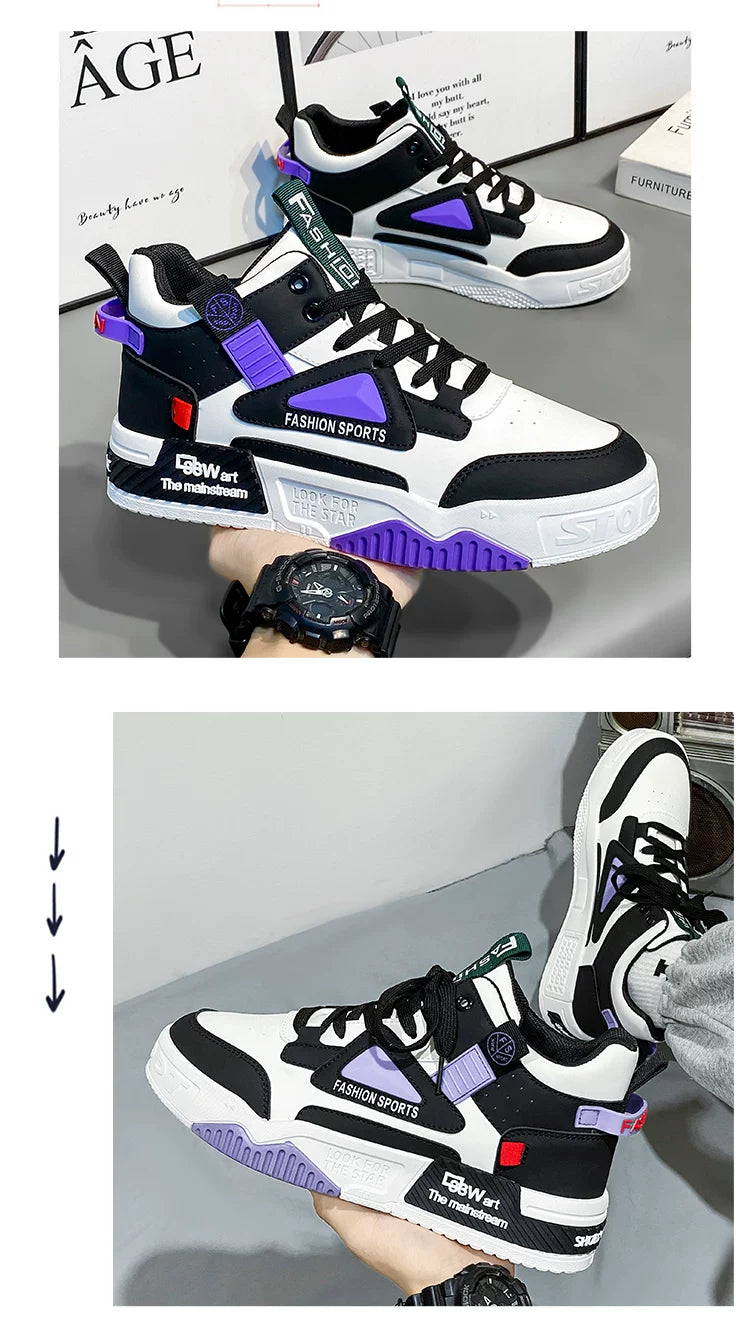 Luxury High-Top Men’s Sneakers – Hidden Heel | Fall & Winter Streetwear