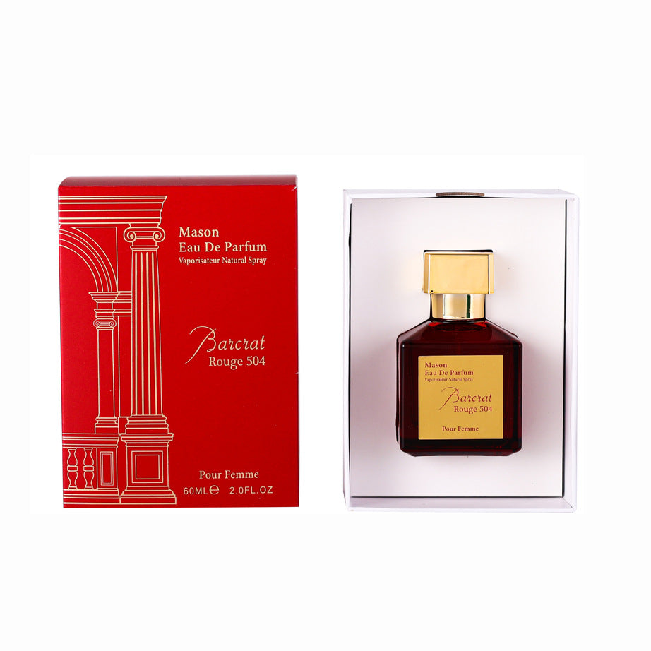 Cross-Border Export Tiktok Popular Rose Red Perfume Ebony Agarwood Light Fragrance Baccarat Long-Lasting Perfume 70ml Batch