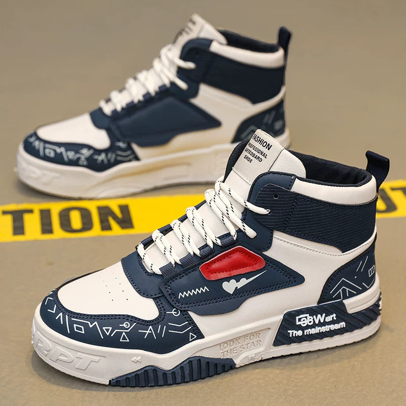 Luxury High-Top Men’s Sneakers – Hidden Heel | Fall & Winter Streetwear