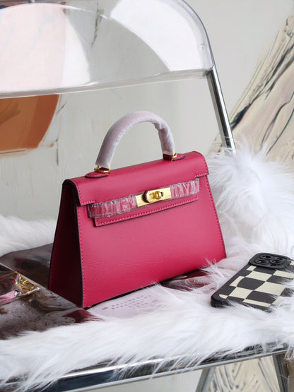 Amazon's Best-Selling Macaron-Colored Kelly Bag, High-End Classic Fashion Handbag, Single Shoulder Crossbody Light Luxury Women's Bag