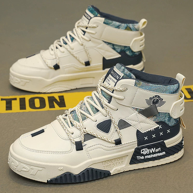 Luxury High-Top Men’s Sneakers – Hidden Heel | Fall & Winter Streetwear