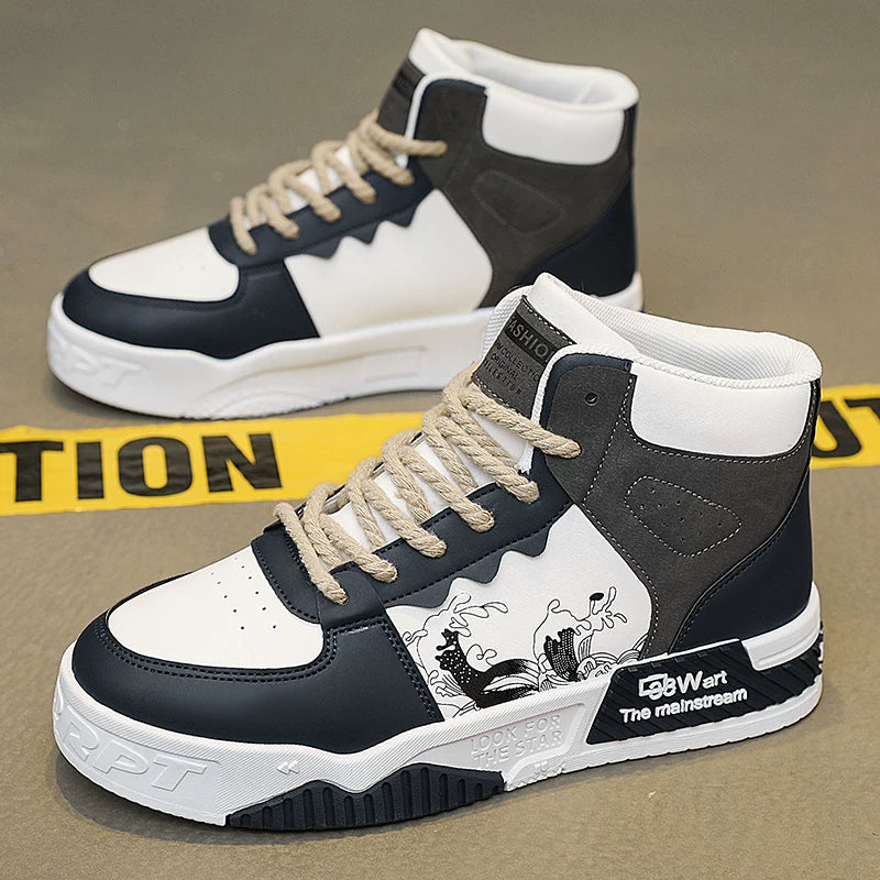 Luxury High-Top Men’s Sneakers – Hidden Heel | Fall & Winter Streetwear