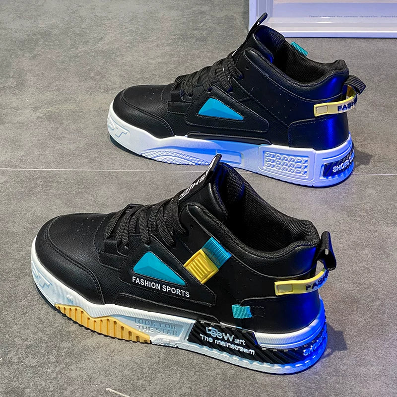 Luxury High-Top Men’s Sneakers – Hidden Heel | Fall & Winter Streetwear