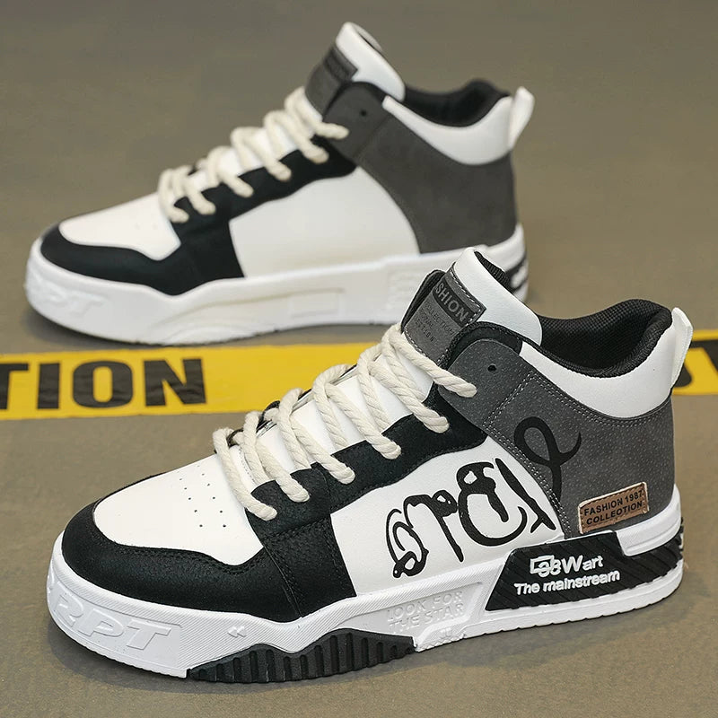 Luxury High-Top Men’s Sneakers – Hidden Heel | Fall & Winter Streetwear