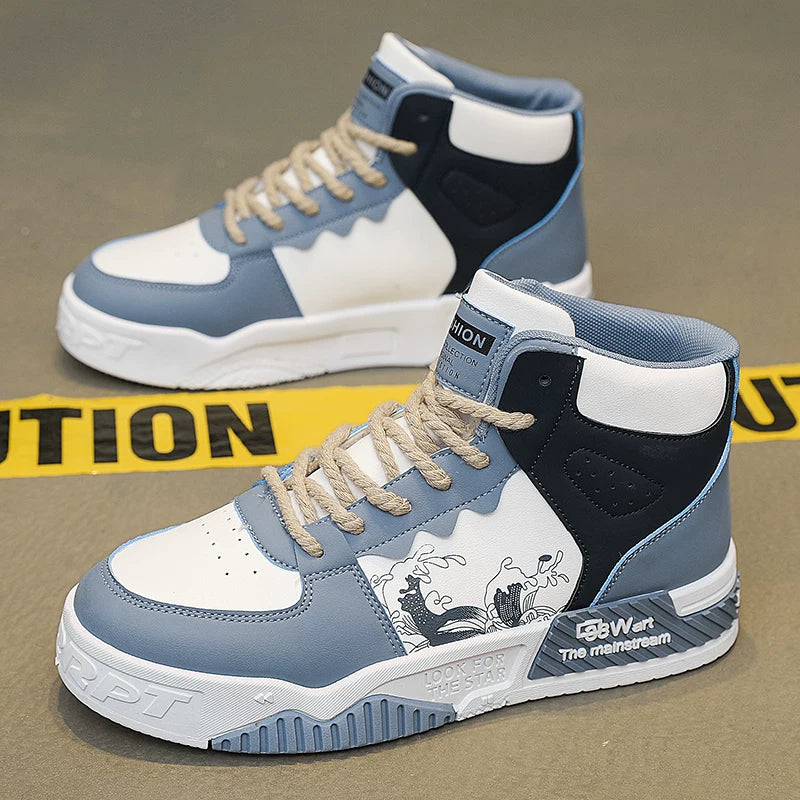 Luxury High-Top Men’s Sneakers – Hidden Heel | Fall & Winter Streetwear