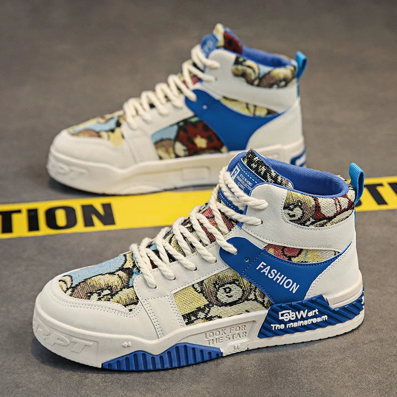 Luxury High-Top Men’s Sneakers – Hidden Heel | Fall & Winter Streetwear