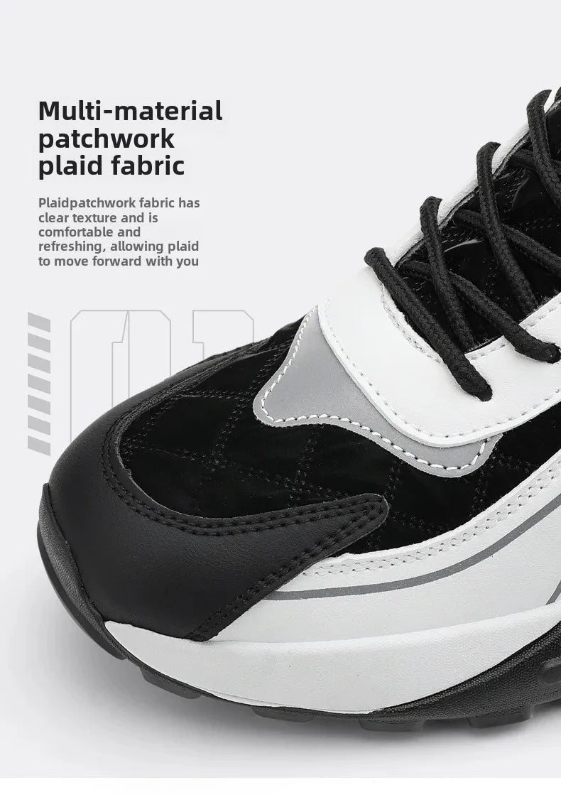 2024 Autumn/Winter New Men's Shoes Sporty Casual Thick Sole Old School Shoes Fashionable Heightened Versatile Trendy Shoes