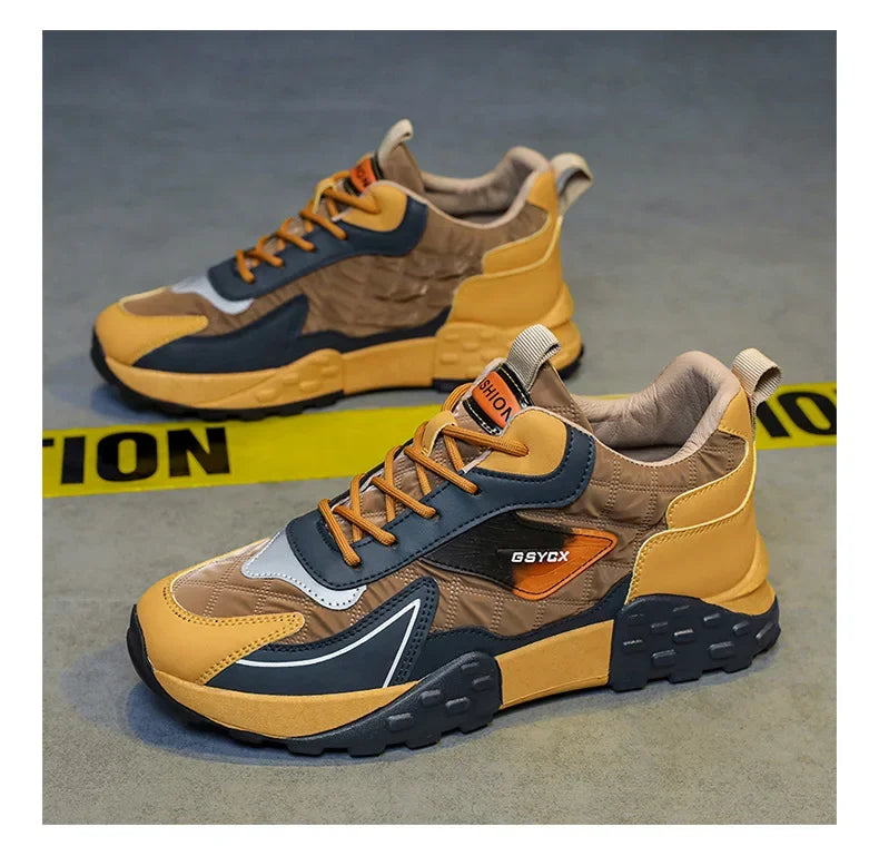 2024 Autumn/Winter New Men's Shoes Sporty Casual Thick Sole Old School Shoes Fashionable Heightened Versatile Trendy Shoes