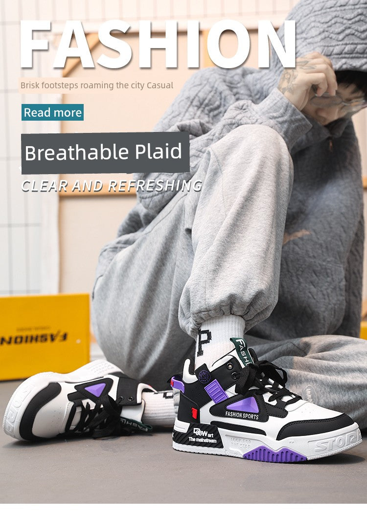 Luxury High-Top Men’s Sneakers – Hidden Heel | Fall & Winter Streetwear