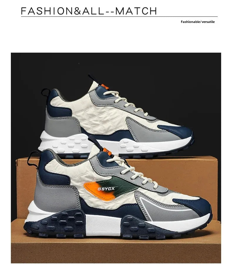 2024 Autumn/Winter New Men's Shoes Sporty Casual Thick Sole Old School Shoes Fashionable Heightened Versatile Trendy Shoes