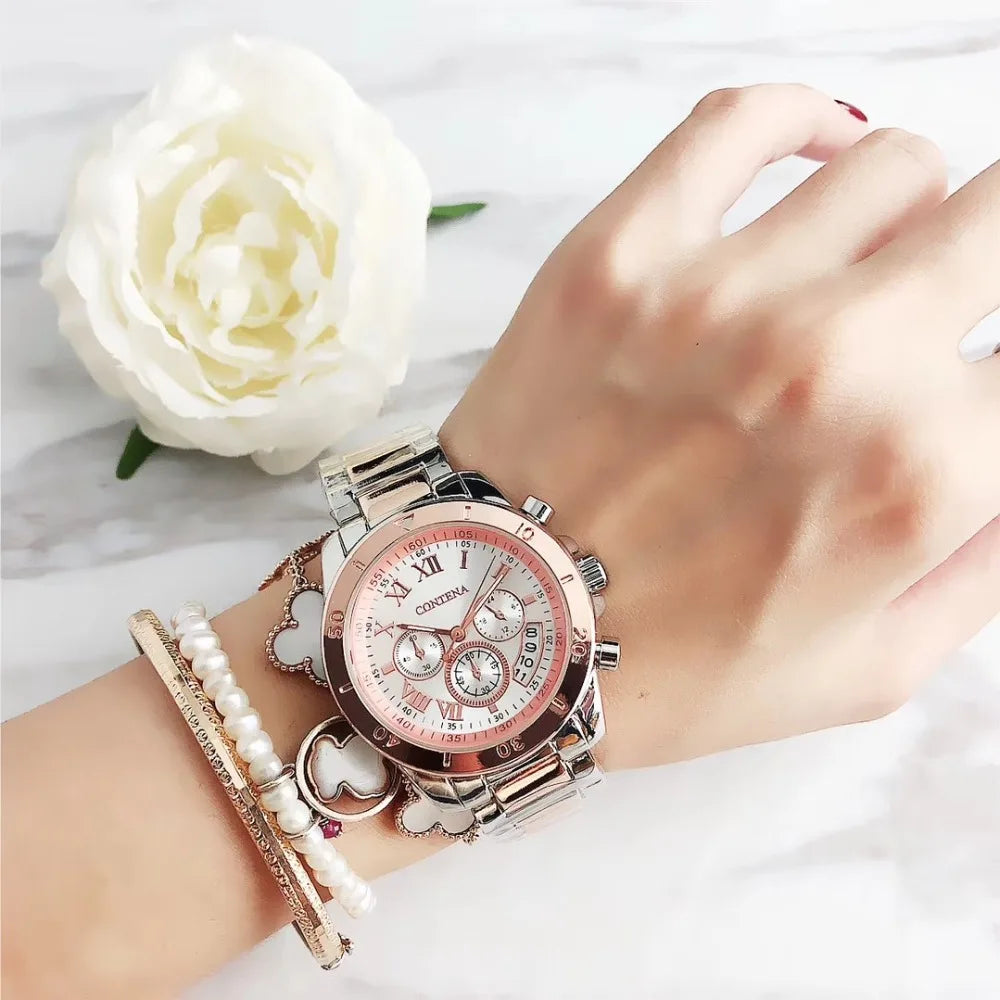 Timeless Elegance Women’s Watch | Luxury Stainless Steel