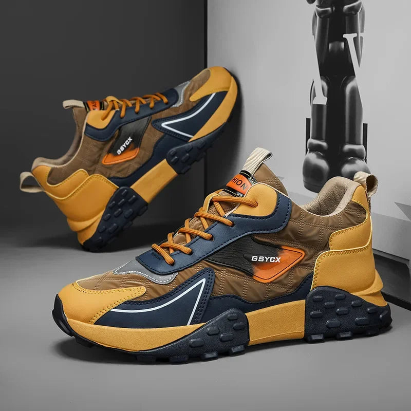 2024 Autumn/Winter New Men's Shoes Sporty Casual Thick Sole Old School Shoes Fashionable Heightened Versatile Trendy Shoes