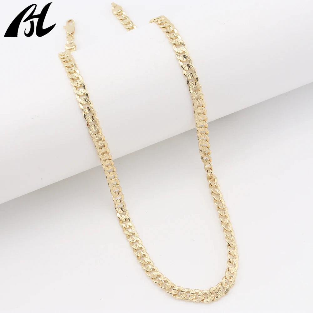 Luxury Cuban & Figaro Gold Chain – 18K Gold Plated (Unisex)
