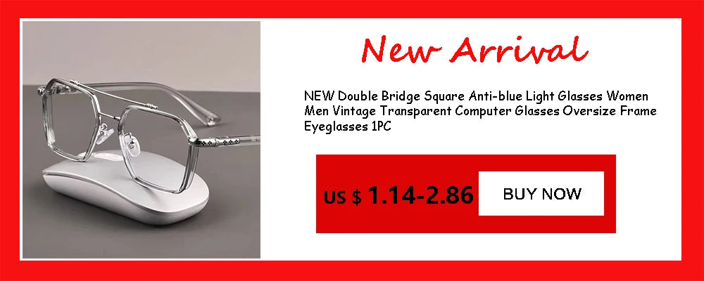 Oversized Square Anti-Blue Light Glasses – Unisex Large Frame Eyewear