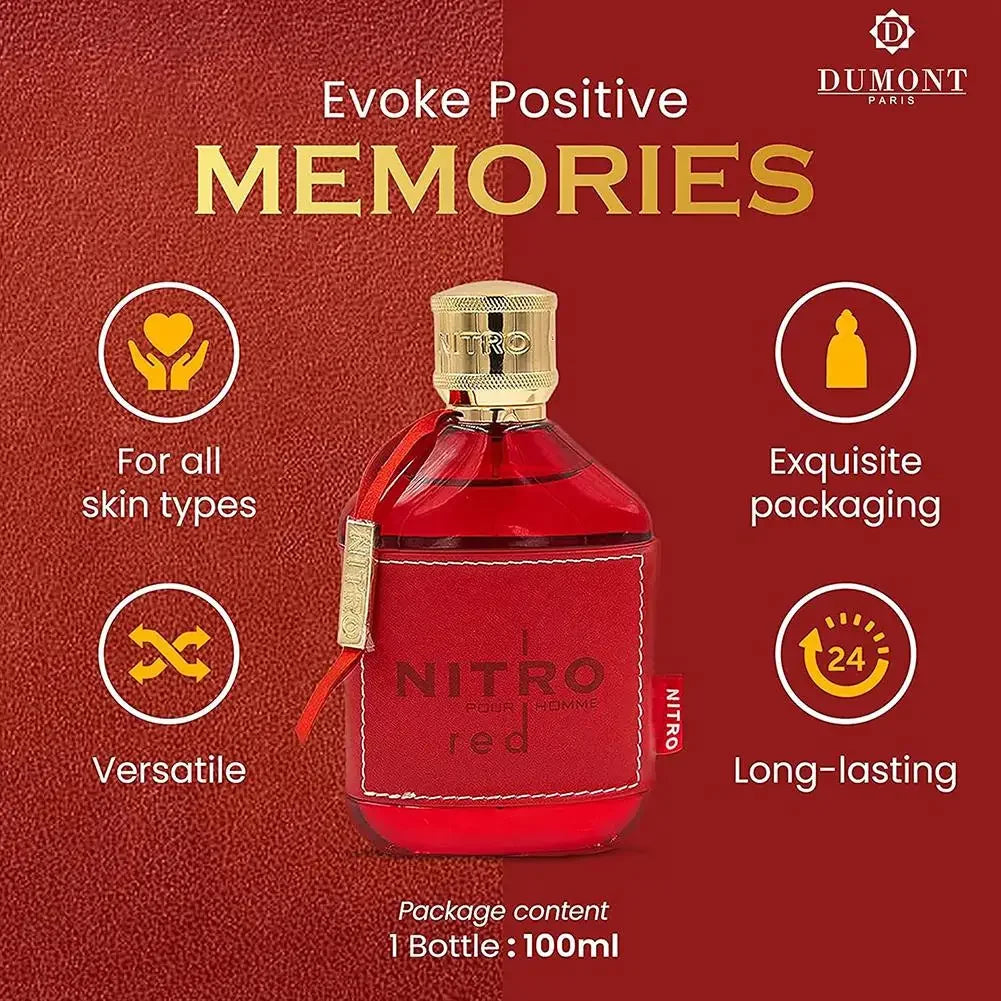 100 Ml Oz Eau De Parfum Spray Nitro Red Dumon Men's Perfume Middle East Arab Dubai Perfume Long-lasting Fragrance High Quality