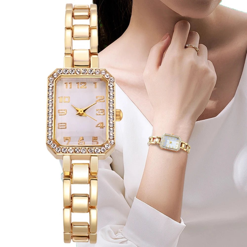 Luxe Square – Women’s Diamond Bracelet Watch