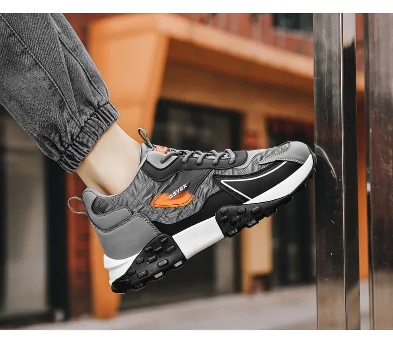 2024 Autumn/Winter New Men's Shoes Sporty Casual Thick Sole Old School Shoes Fashionable Heightened Versatile Trendy Shoes