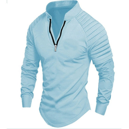 STYLIST FRANTZ™ Men’s Luxury Zip Polo Shirt – European Casual Long Sleeve
