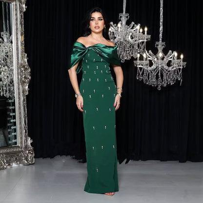 Emerald Royale Off-Shoulder Couture Gown
by Stylist Frantz – Signature Evening Collection