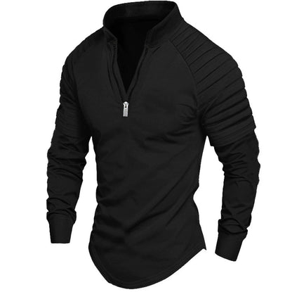 STYLIST FRANTZ™ Men’s Luxury Zip Polo Shirt – European Casual Long Sleeve