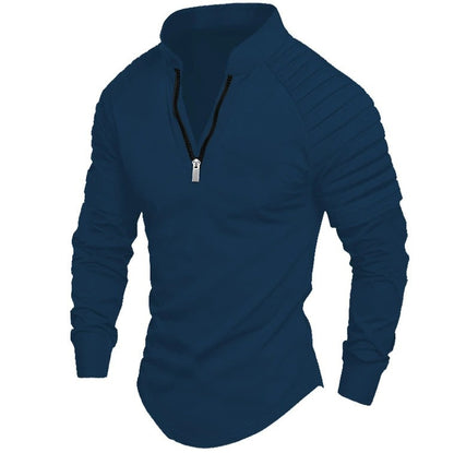 STYLIST FRANTZ™ Men’s Luxury Zip Polo Shirt – European Casual Long Sleeve