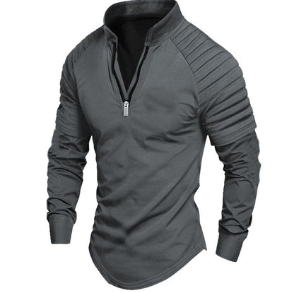 STYLIST FRANTZ™ Men’s Luxury Zip Polo Shirt – European Casual Long Sleeve