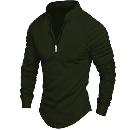 STYLIST FRANTZ™ Men’s Luxury Zip Polo Shirt – European Casual Long Sleeve