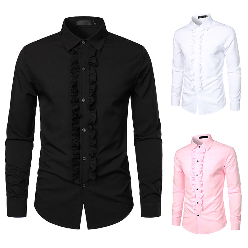 Men's Party Wedding Dress Long Sleeve Shirt