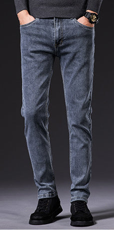 Men’s Slim Fit Elastic Straight Jeans – Comfortable Stretch Denim