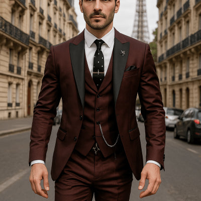 Men's Three-piece Suit Bridegroom Best Wedding Suit by Stylist Frantz