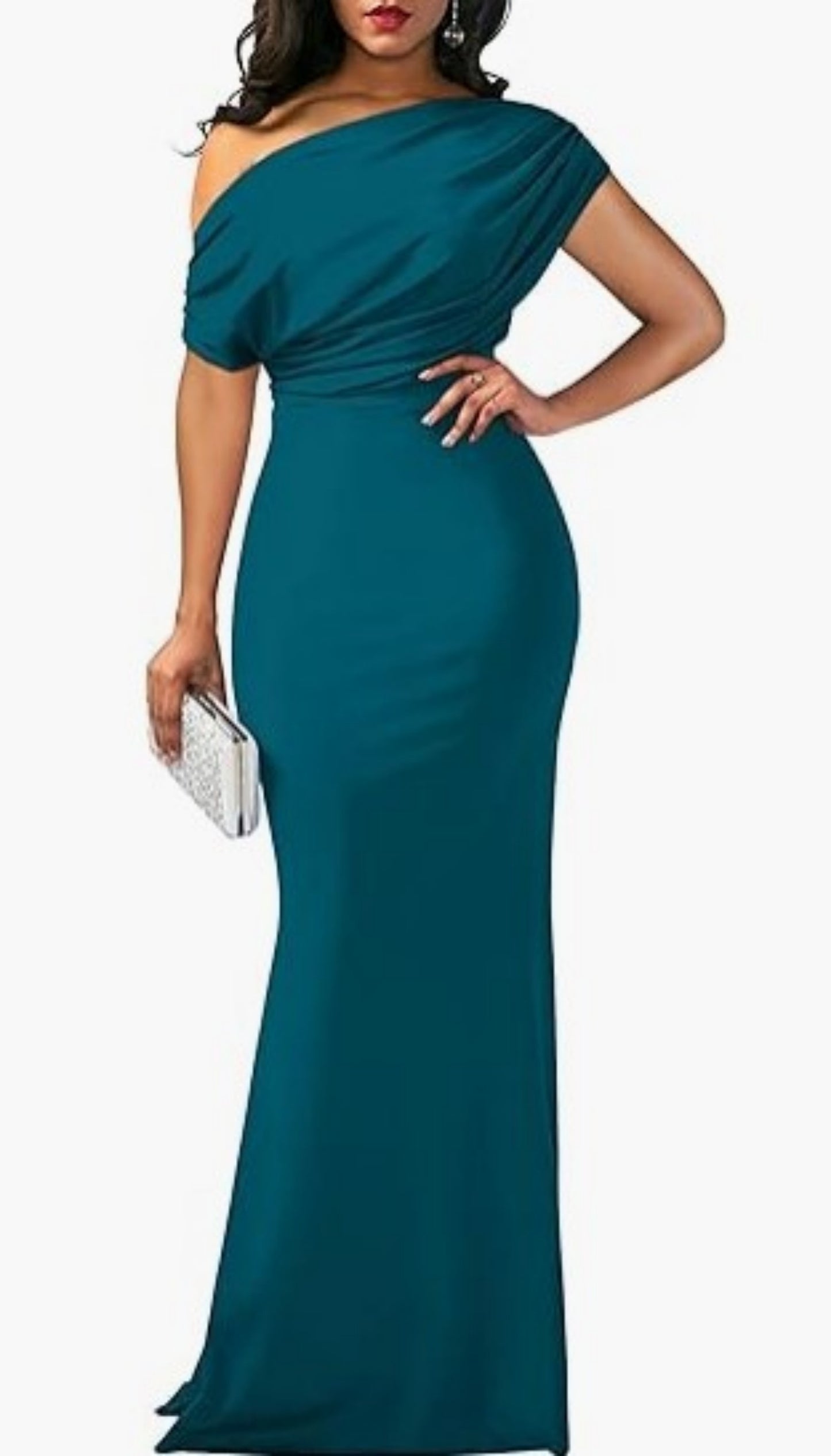STYLIST FRANTZ™ One-Shoulder Couture Maxi Dress – Luxury Evening Collection