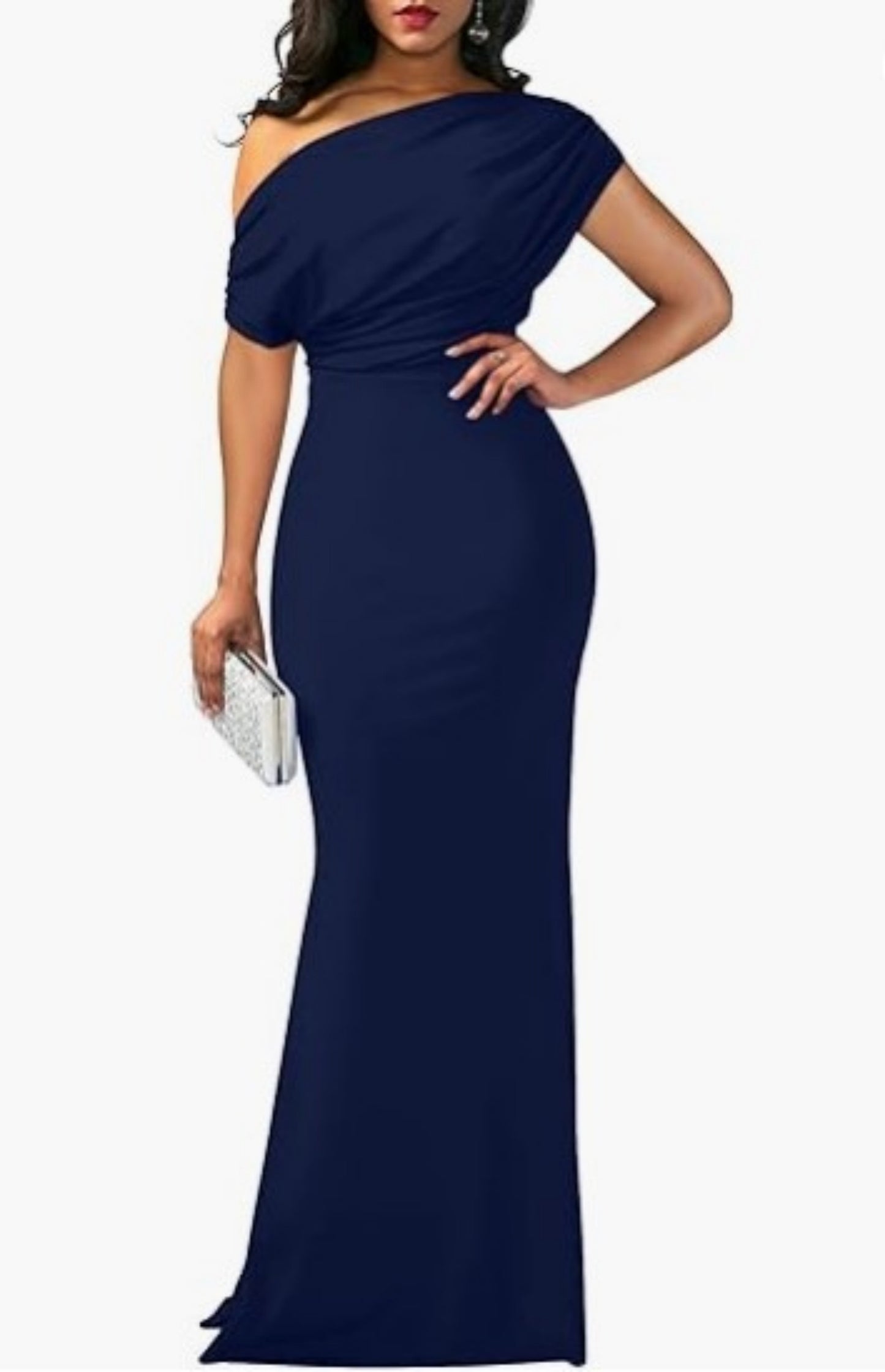 STYLIST FRANTZ™ One-Shoulder Couture Maxi Dress – Luxury Evening Collection