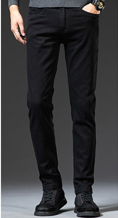 Men’s Slim Fit Elastic Straight Jeans – Comfortable Stretch Denim